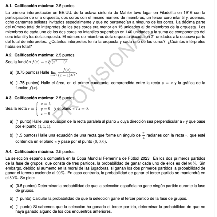 Esame di Matematica Evau 2023